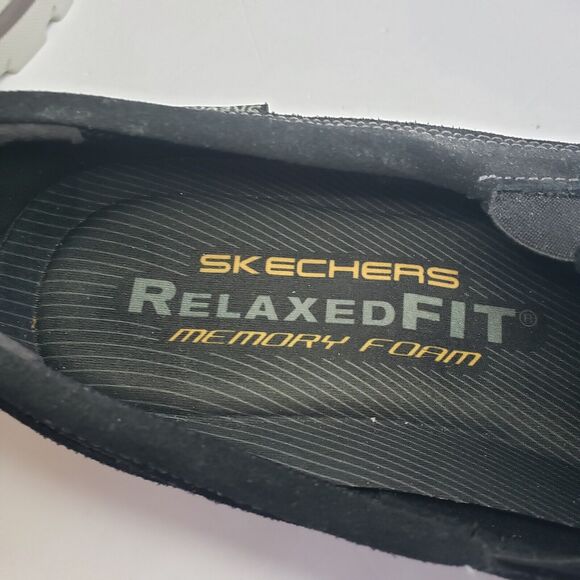 Skechers Mens Size 14 Black Relaxed Fit Memory Foam Textile Leather SN64365 - Picture 13 of 16